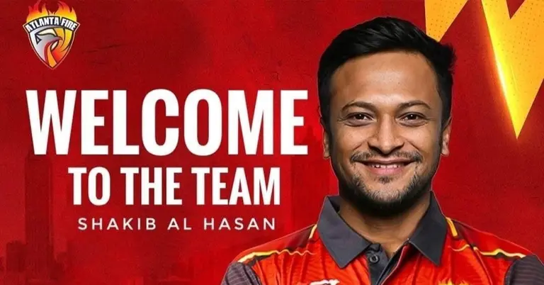 আটলান্টা ফায়ারের প্রকাশিত ব্যানারে সাকিব আল হাসান